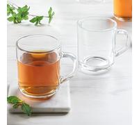 Borosil 2 Pc Set of Latte Tea/Coffee 240 ml Mug Set | Borosilicate Tuff Glass Made in India Cup Set for Chai, Green Tea, Coffee, Milk | Microwave Safe, Scratch Resistance, Lightweight | Transparent