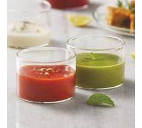 Borosil 85ml 6pc Stackable Serving Katorie Set | Borosilicate Glass Bowl for Kitchen & Dinning | Kattori Bowl for Serving Dips, Chutney, Herbs, Sauce, Ketchup | Microwave & Dishwasher Safe