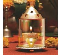 Borosil Akhand Diya (Large, Brass)