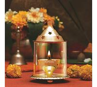 Borosil Akhand Diya (Small, Brass)