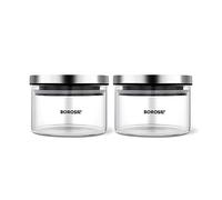 Borosil Classic Glass Jar for Kitchen Storage Set of 2 (300ml + 300ml)