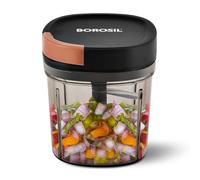 Borosil EazyPull Chopper with 6 Blades, Pull Chopper with Durable String, Mini Chopper for Kitchen, for Chopping Vegetables, Leafy Greens & Herbs, BPA-Free, Unbreakable 900 ml Chopping Bowl