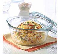 Borosil - Glass Casserole - Oven and Microwave Safe Serving Bowl with Glass Lid, 1.2L, Set of 1, Transparent