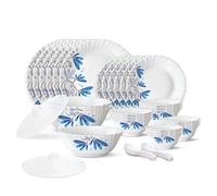 Borosil Gourmet Dinnerware Set For 6, 35 Pieces, White Dinner Plates and Bowls Sets, Chip Resistant Tempered Opal Glass, Stain Resistant, Dishwasher & Microwave Safe Dinner Set For Gifting, Serves 6
