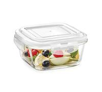 Borosil Klip N Store Microwave Oven Safe Glass Storage Container 1 L Square with Air Tight Lid