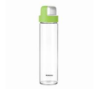Borosil NEO Borosilicate Glass Water Bottle with Green Handle for Fridge and Office 550ml