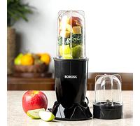 Borosil NutriFresh PB31 Mini-Blender and Grinder, 400W Power, 500ml Blending Jar, 300ml Chutney Jar, Ideal for Blending Smoothies & Chutneys, Grinding Spices Ideal for Home and Travel Use (Black)