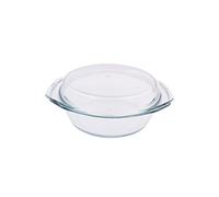 Borosil Oven and Microwave Safe Glass Serving Casserole Bowl with Glass Lid (1.5 Litre, Transparent), 1 Piece
