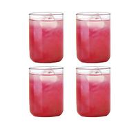 Borosil Radius Glass Set, 295ml, 4-Pieces, Transparent