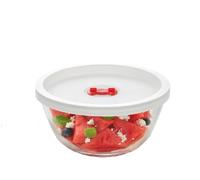 Borosil Serving & Mixing Bowl with Lid, Multipurpose Round Bowl for Kitchen & Dinning, Transparent Bowl for Mixing Dough, Salad, Cake Batter, Pasta, Microwave & Dishwasher Safe