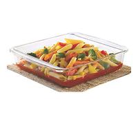 Borosil Square Glass Baking Dish with Handle, Microwave Safe & Oven Safe 800 ml (Transparent)