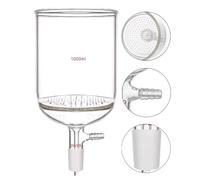 Borosilicate Buchner Glass Buchner Filtering Funnel,Glass Plate Filter Funnel with 24/29 Standard Joint Perforated Glass Plate Filtering Funnel for Laboratory Use (1000ML)