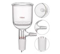 Borosilicate Buchner Glass Buchner Filtering Funnel,Glass Plate Filter Funnel with 24/29 Standard Joint Perforated Glass Plate Filtering Funnel for Laboratory Use (100ML)
