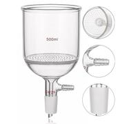 Borosilicate Buchner Glass Buchner Filtering Funnel,Glass Plate Filter Funnel with 24/29 Standard Joint Perforated Glass Plate Filtering Funnel for Laboratory Use (500ML)