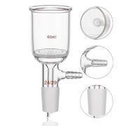 Borosilicate Buchner Glass Buchner Filtering Funnel,Glass Plate Filter Funnel with 24/29 Standard Joint Perforated Glass Plate Filtering Funnel for Laboratory Use (60ML)