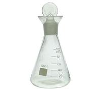 Borosilicate Erlenmeyer Flask 50-1000ml - Iodine Determination Conical Flask with Standard Taper Joint(100ml with 19/22 Stopper)