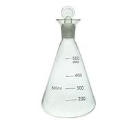 Borosilicate Erlenmeyer Flask 50-1000ml - Iodine Determination Conical Flask with Standard Taper Joint(500ml with 24/26 Stopper)