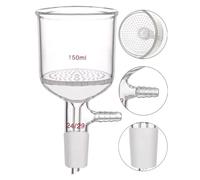 Borosilicate Glass Buchner Funnel with 24/29 Joint, 150ML Perforated Plate Filter for Laboratory Filtration, Durable Lab Equipment for Accurate Liquid Separation