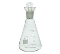 Borosilicate Glass Erlenmeyer Flask 50-1000ml Iodine Determination Conical Shape Lab Essential(250ml with 24/26 Stopper)