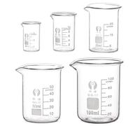 Borosilicate Glass Measuring Beakers Set - 5ml, 10ml, 25ml, 50ml, 100ml - Ideal for Lab and Kitchen(300ml)