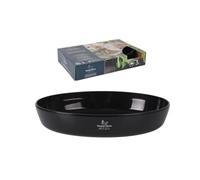 Borosilicate Glass Oven Dish with Handles - Elegant Black | High Thermal Resistance - Does Not Retain Flavors | For Roasting Meat, Vegetables, Lasagna, Stews, Desserts (Oval - 3 L)