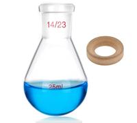 Borosilicate Glass Round Bottom Flask 2000ml - Heavy Wall Lab Boiling Flask with Cork Stand - Durable Single Neck Laboratory Equipment for Chemistry Experiments