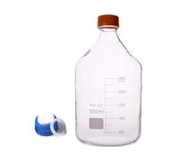 Borosilicate Glass Round Media Storage Bottle with 3-Hole Mobile Phase Cap GL45-100ml to 2000ml Capacity(3000ml)
