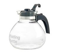 Borosilicate Glass Stove Top Whistling Tea Kettle - 12 Cup/48oz Capacity - BPA-Free - German Made Glass Kettle for Gas, Electric, and Glass Ranges