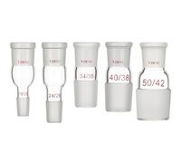 Borosilicate Glass Straight Reducing Connecting Adapter Laboratory Glassware to Bridge Different Joint Sizes (29/32 to 24/29)