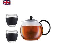 BODUM Tea Press, 1.0 L, 34 Oz And 2-Piece Glass, 0.35 L, 12 Oz, K1844-01-2