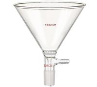 Borosilicate Glass Triangle Filter Funnel with 24/29 Inner Joint and Side Hose Connector Laboratory Filtration Funnel (150mm)