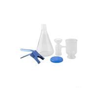 Borosilicate Glass Vacuum Filtration Unit with Sand Core, 180C Sterilizable Lab Filter Assembly for Chromatographic Analysis, Includes Funnel Bottle Clip(1000ml)