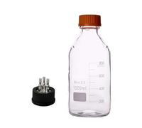 Borosilicate s Round Media Storage Bottle 3000ml with GL45 Stainless Steel Cap(500ml S-3-Through)