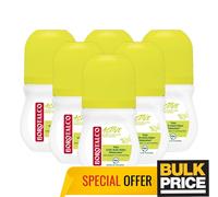 Borotalco Active Citrus Lime Roll-On Deodorant Odor Blocker 48H Protect 6-Pack
