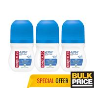 Borotalco Active Sea Salts Roll-On Deodorant 48H Sweat Odor Protection 3-Pack