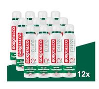 Borotalco Deo Pure Original 12 x 150 ml - Body Spray - 48 Hours Effectiveness - Talc with Essential Molecules - Formula Against Sweat and Odours - 0% Aluminium Salts (ACH) - Men & Women