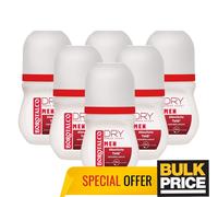 Borotalco Men Amber Dry Roll-On Deodorant 48H Sweat Odor Protection 6-Pack 50ml