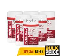 Borotalco Men Amber Dry Stick Deodorant Absolute Talc Absorbs Sweat 40ml 6-Pack