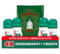 Borotalco, Original Roll-On Deodorant with Talcum with Active Crystals, Triple Dry Protection, Alcohol Free, Fragrance by Borotalco - 4 x 50 ml