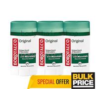 Borotalco Original Stick Deodorant Classic Talc Scent Sweat Odor Protect 3-Pack