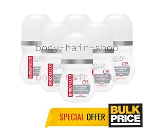 Borotalco Pure Invisible Musky Scent Deodorant Roll-On Anti-Stain 50ml 6-Pack