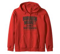 Borough Market Est. 1756 Southwark London England Green Ink Zip Hoodie