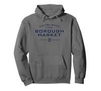 Borough Market London England Established 1756 Navy Print Pullover Hoodie