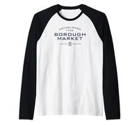 Borough Market London England Established 1756 Navy Print Raglan Baseball Tee