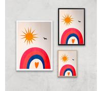 Borris Photography Happy Days! Giclee Art Print - A4 - Wooden Frame