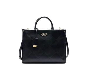 Borsa Donna Liu-jo M Tote Ridhi Nero BS25LJ81 AA5206 E0778 Media, nero, standard size, Elegant with diamond pattern