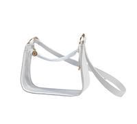 Borsa Trasparente Morbida E Carina - Chiusura Lampo In PVC, Borsa Cosmetici Trasparente | Elegant Con Tracolla Regolabile Per Eventi Lavoro Pranzo Festa Scuola Concerto Spiaggia Viaggio, White, see