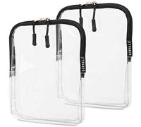 BORSALI TSA Quart Size Bag Approved for Carry On Travel - One (1) Quart Clear Toiletries, Cosmetic and 3-1-1 Liquids Toiletry Bag - 2 Pack