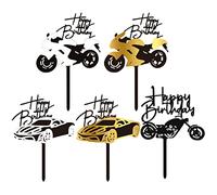 Borsgye 10 PCS Acrylic Motorcycle Cake Toppers Bike Motocross Cupcake Topper Motocross Theme Birthday Cake Topper Motorcycle Party Favors Photo Booth Props for Various Birthday Party Anniversary
