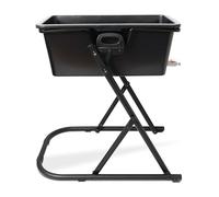 Bortaberg Elevated Dog Bath Tub, 90L Foldable Grooming Station with Stand, 78x48x31cm Black UV-Resistant Plastic with Drain